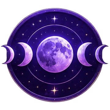 Purple moon phases emblem
