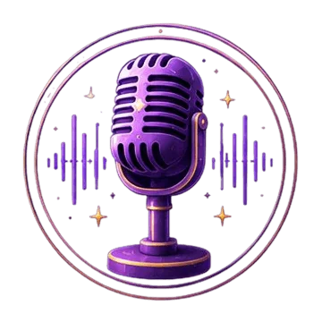Purple microphone emblem