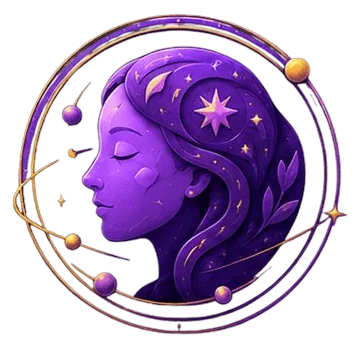 Purple figure surrounded by stars